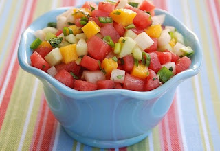 Grilled Steak Tacos with Watermelon-Mango-Jicama Salsa