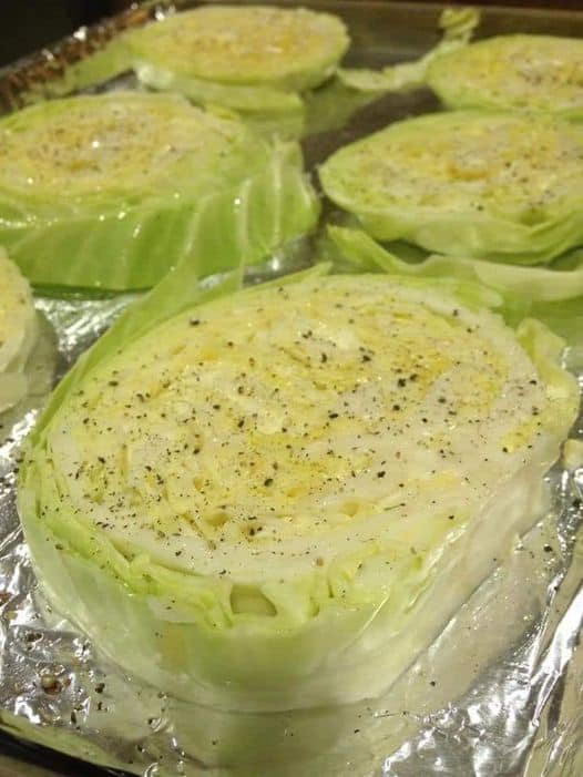 Baked cabbage steaks