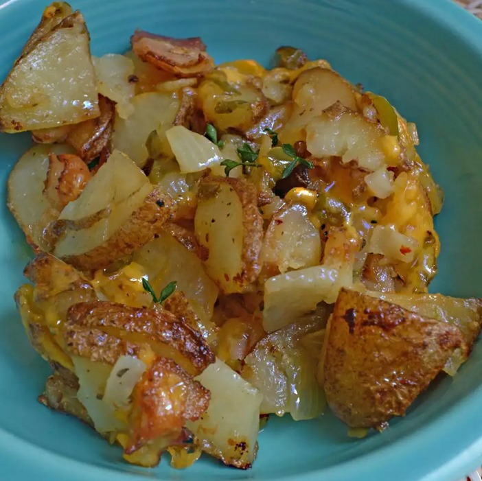 OVEN FRIED POTATOES & ONIONS