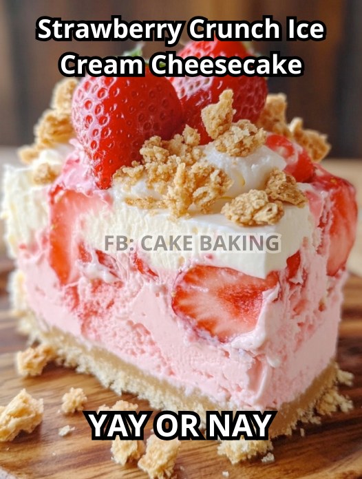 Strawberry Crunch Cheesecake Delight: An Easy, No-Bake Dessert Perfect for Any Gathering