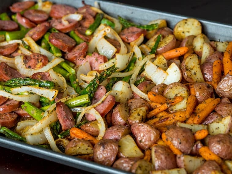 Kielbasa Veggie Sheet Pan Dinner