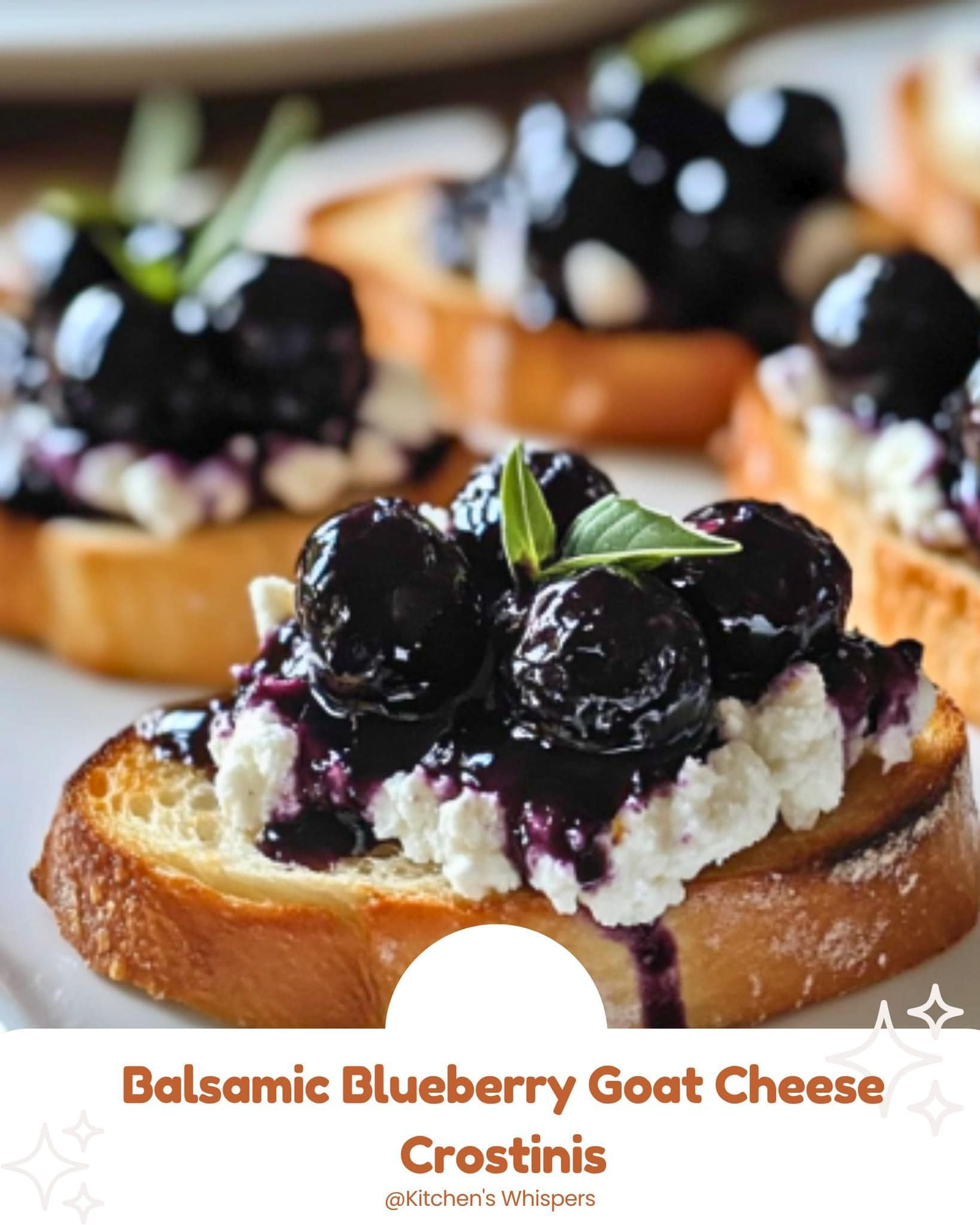 Balsamic Blueberry Goat Cheese Crostinis