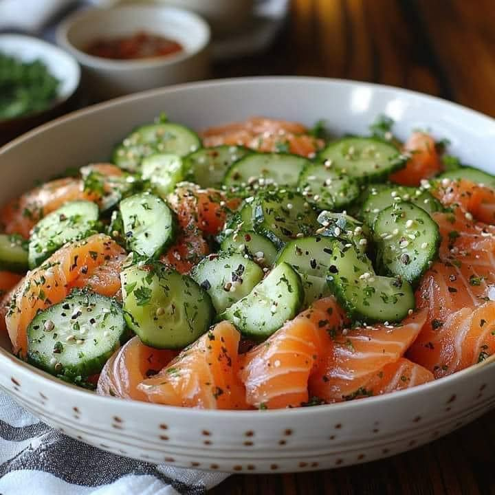 Salmon and Cucumber Salad 