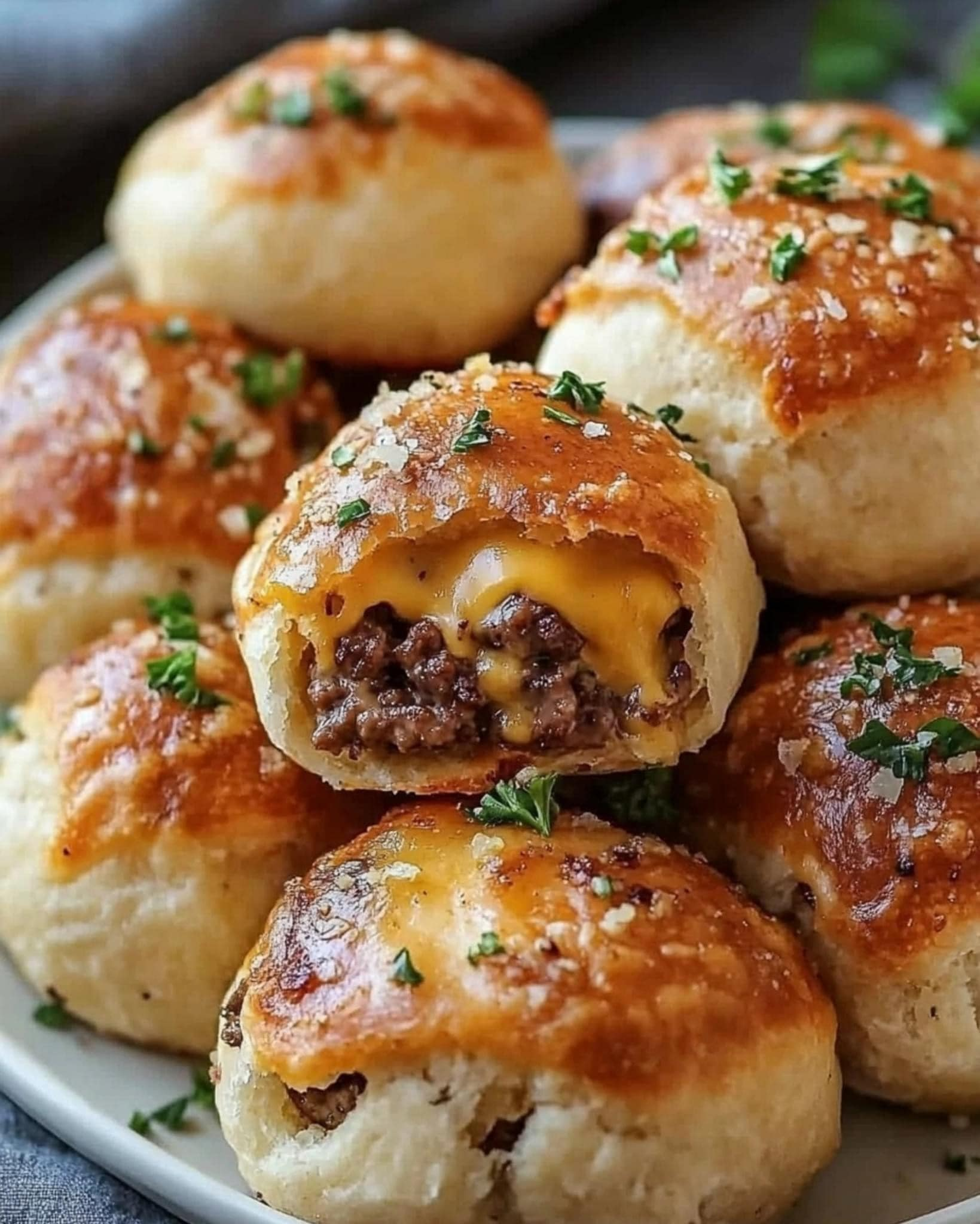 Garlic Parmesan Cheeseburger Bombs 