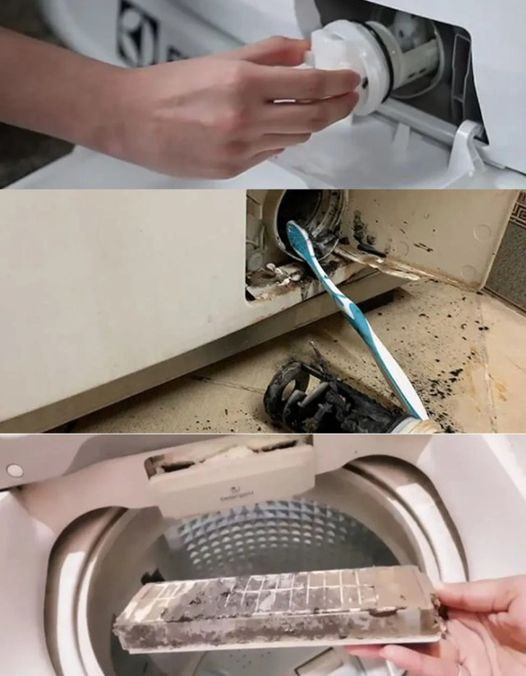 Turn on this hidden switch on the washing machine, all the dirty water drains out immediately