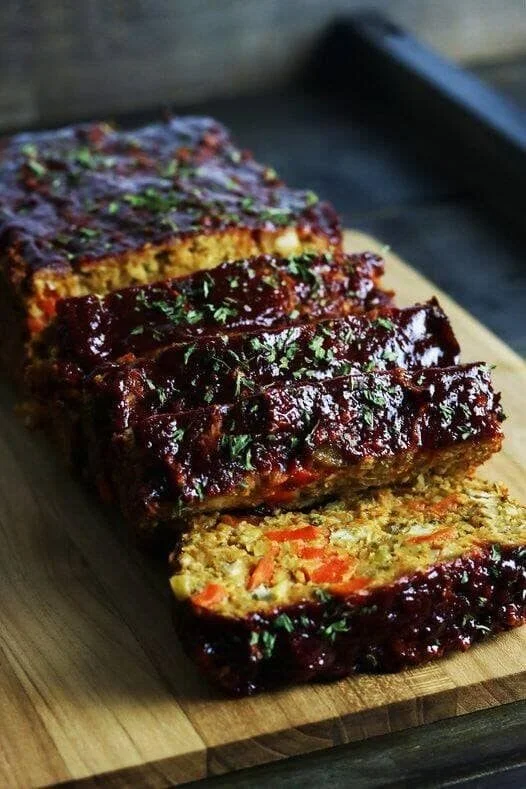 Barbeque Chickpea Loaf with Paprika Glaze