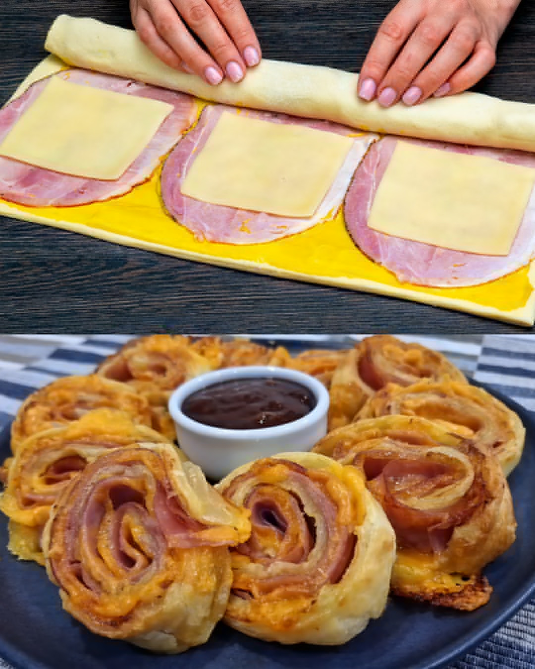 Savory Puff Pastry with Ham, Cheese, and Béchamel Sauce Recipe