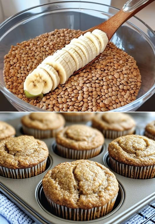 Vegan Banana Lentil Muffins